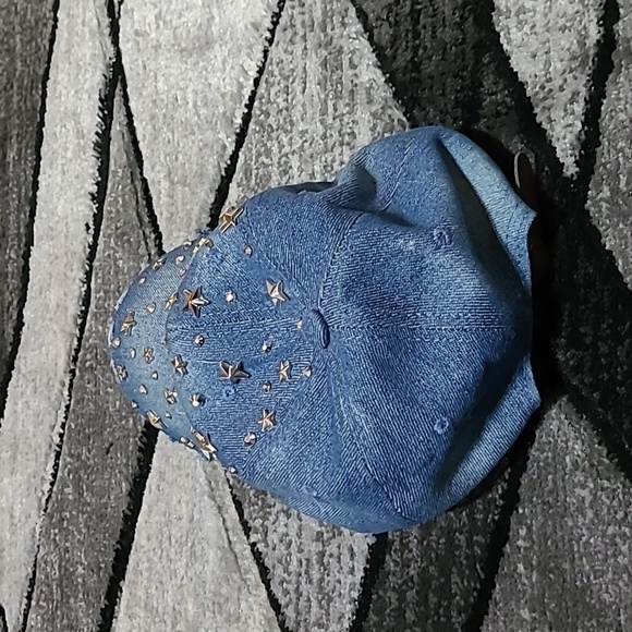 STAR STUDDED DENIM CAP HAT - Picture 5 of 11